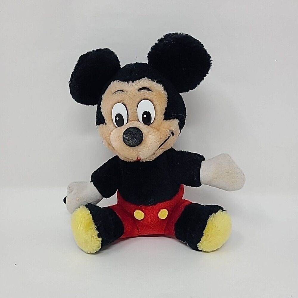 Vintage MICKEY MOUSE 8" Seated Plush Disneyland/Walt Disney World Parks 90's
